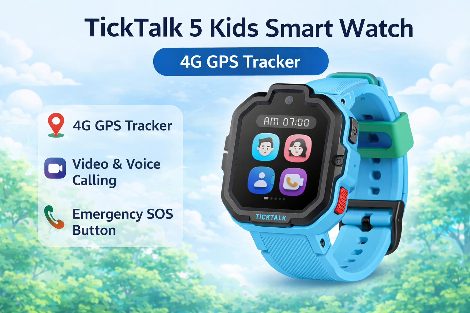 TickTalk 5 Kids Smart Watch with GPS Tracker market4kids.com
