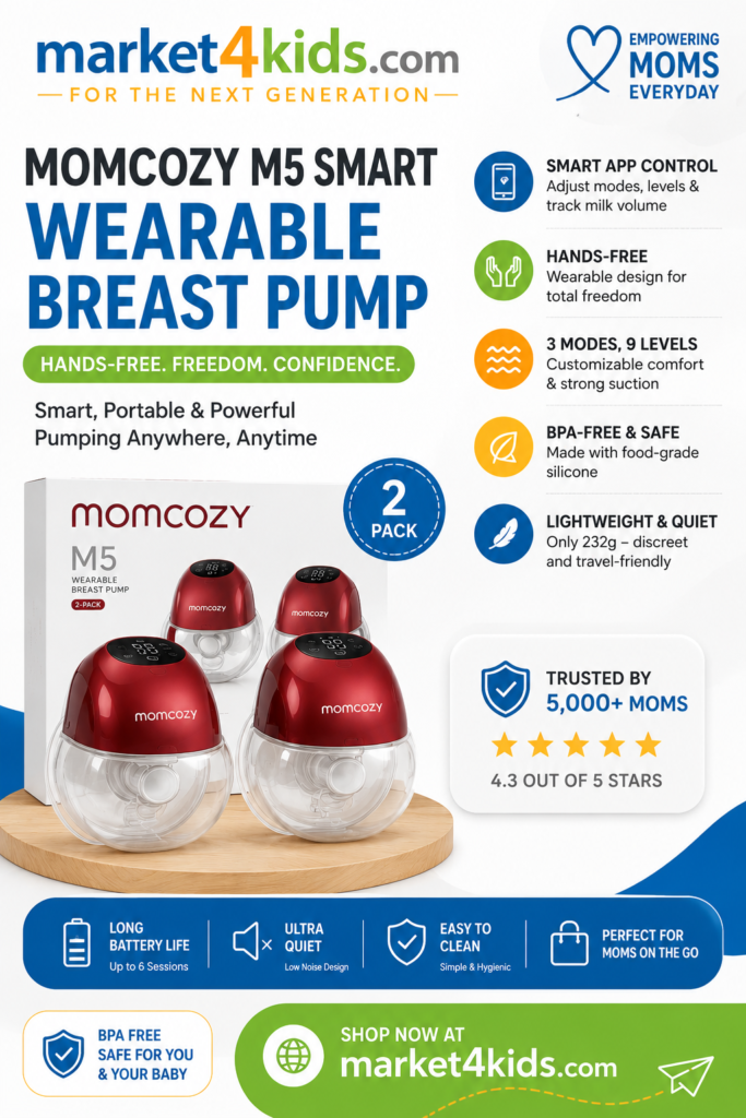 Momcozy M5 Smart APP Controlled Wearable Breast Pump market4kids.com
