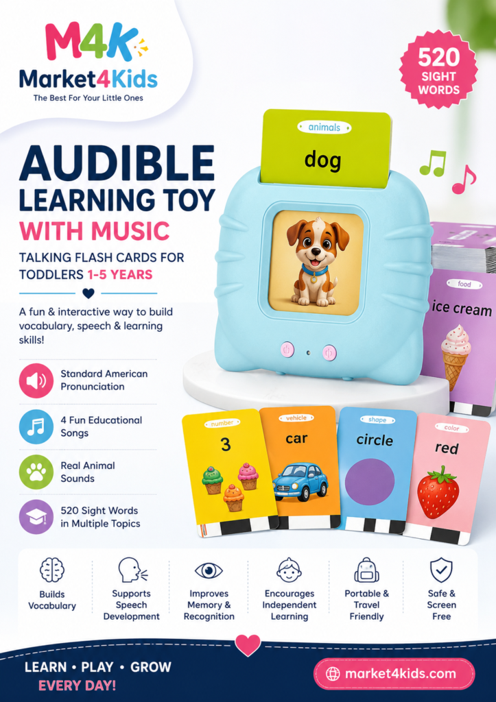 Lapare Audible Learning Toy with Music for Toddlers Flash Cards 2 Lapare Audible Learning Toy with Music for Toddlers Flash Cards Market4kids.com