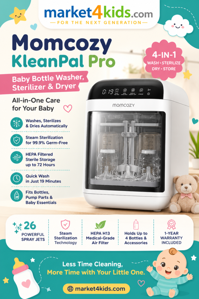 Momcozy KleanPal Pro Baby Bottle Washer, Sterilizer & Dryer market4kids.com