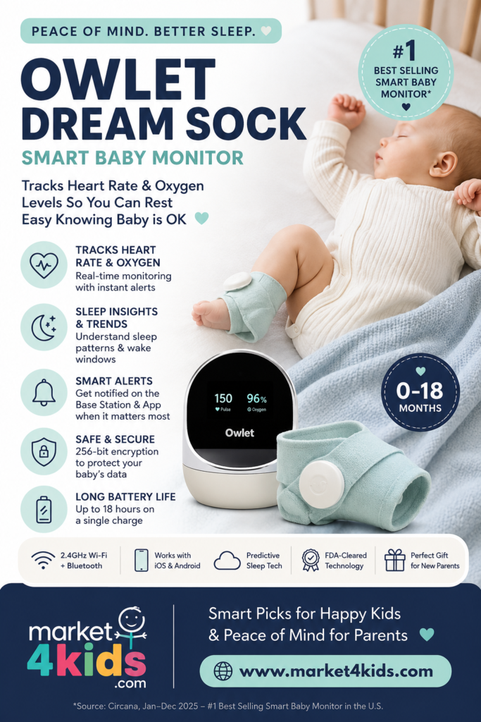Owlet Dream Sock Smart Wearable Baby Monitor 2 Owlet Dream Sock Smart Wearable Baby Monitor market4kids.com